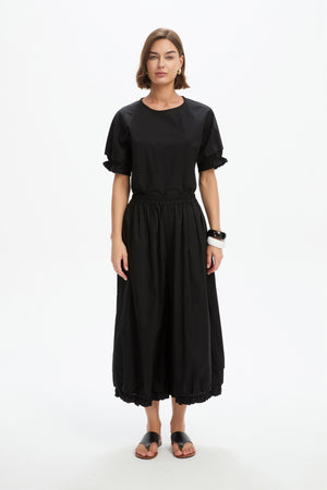 RUFFLE CUFF POPLIN PANT