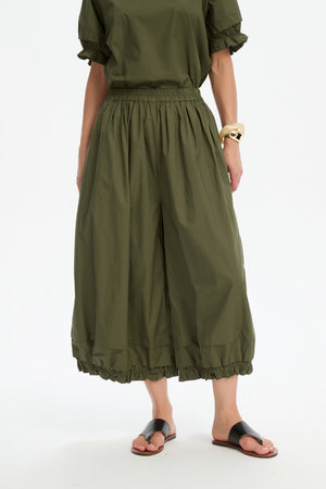 RUFFLE CUFF POPLIN PANT