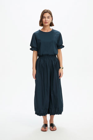 RUFFLE CUFF POPLIN PANT