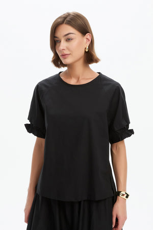 RUFFLE SLEEVE DETAIL TOP