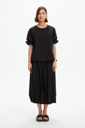 RUFFLE SLEEVE DETAIL TOP