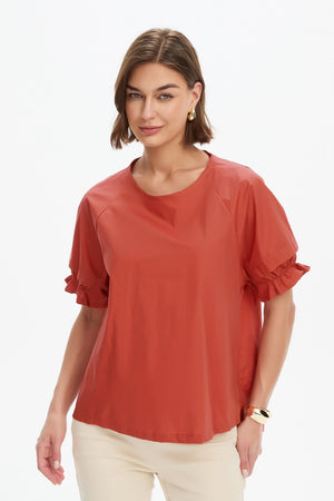 RUFFLE SLEEVE DETAIL TOP