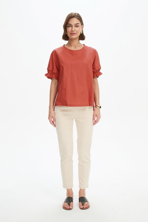 RUFFLE SLEEVE DETAIL TOP