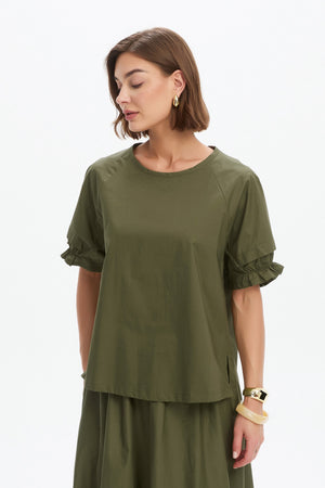 RUFFLE SLEEVE DETAIL TOP