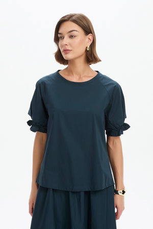 RUFFLE SLEEVE DETAIL TOP