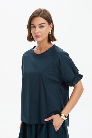 RUFFLE SLEEVE DETAIL TOP