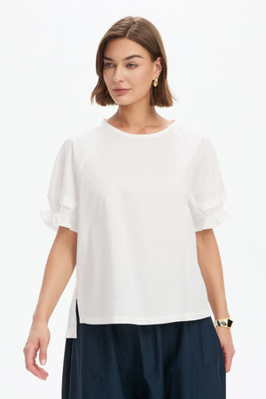 RUFFLE SLEEVE DETAIL TOP
