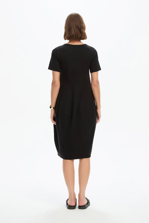 SHORT SLEEVE DIAGONAL SEAM DRESS