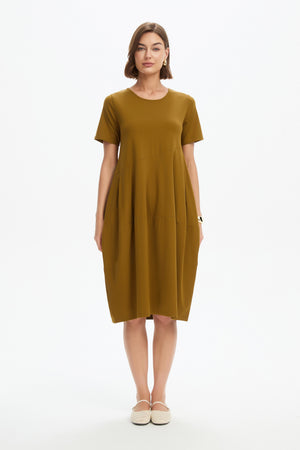 SHORT SLEEVE DIAGONAL SEAM DRESS