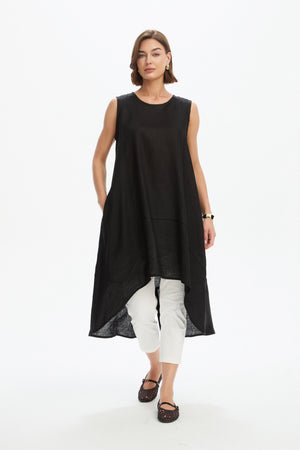 SPLIT HEM SLEEVELESS TUNIC