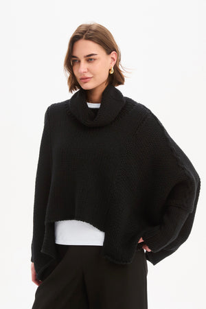 STEP HEM CROP KNIT