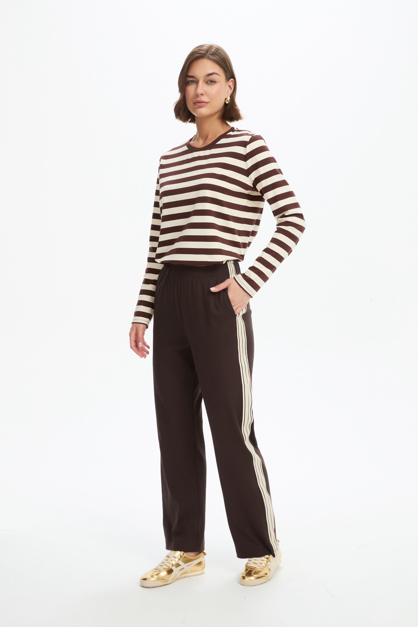 STRAIGHT LEG LOUNGE SUMMER PANT chocolate