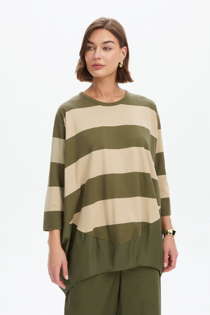 STRIPE BILLOW COMBI TOP