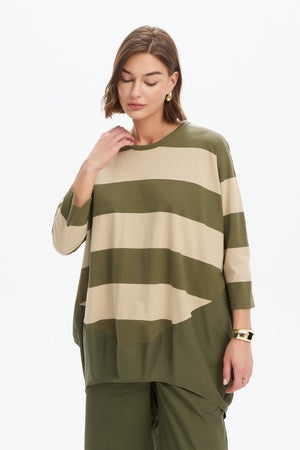 STRIPE BILLOW COMBI TOP
