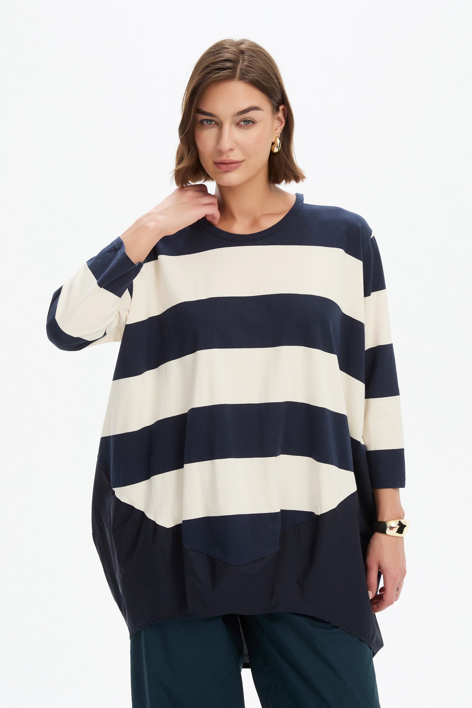 STRIPE BILLOW COMBI TOP