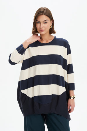 STRIPE BILLOW COMBI TOP