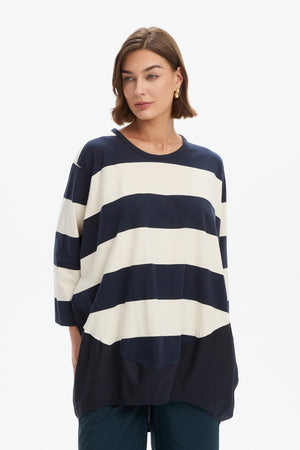 STRIPE BILLOW COMBI TOP