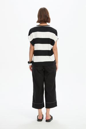 STRIPE BUBBLE SLEEVE TEE