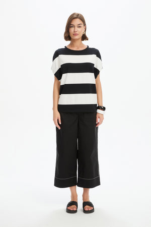 STRIPE BUBBLE SLEEVE TEE