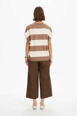 STRIPE BUBBLE SLEEVE TEE