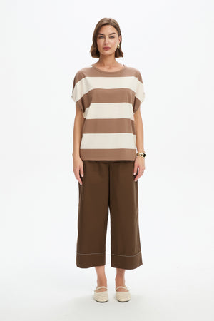 STRIPE BUBBLE SLEEVE TEE