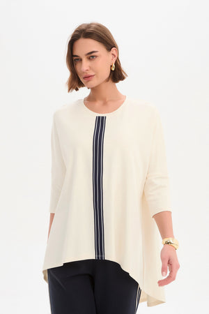 STRIPE FRONT 3/4 SLEEVE TEE