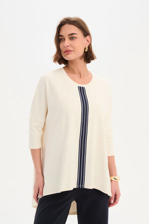 STRIPE FRONT 3/4 SLEEVE TEE