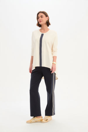 STRIPE FRONT 3/4 SLEEVE TEE