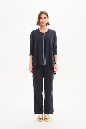 STRIPE FRONT 3/4 SLEEVE TEE