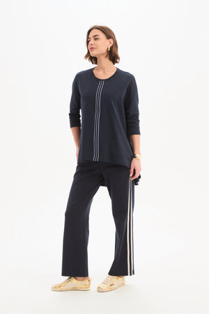 STRIPE FRONT 3/4 SLEEVE TEE