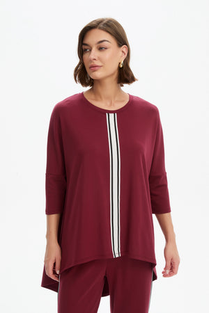 STRIPE FRONT 3/4 SLEEVE TEE