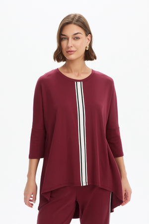 STRIPE FRONT 3/4 SLEEVE TEE