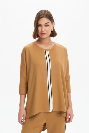 STRIPE FRONT 3/4 SLEEVE TEE