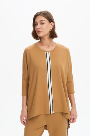 STRIPE FRONT 3/4 SLEEVE TEE