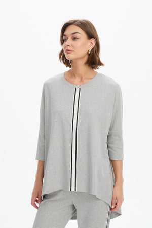 STRIPE FRONT 3/4 SLEEVE TEE