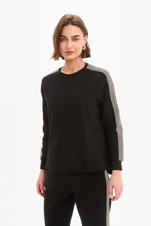 STRIPE SLEEVE SWEAT
