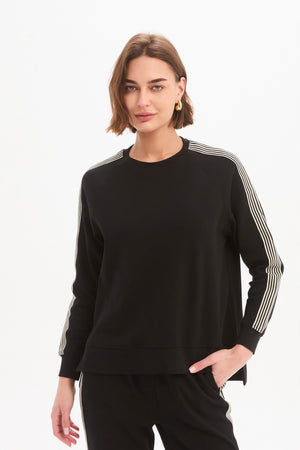 STRIPE SLEEVE SWEAT