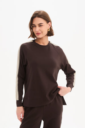 STRIPE SLEEVE SWEAT