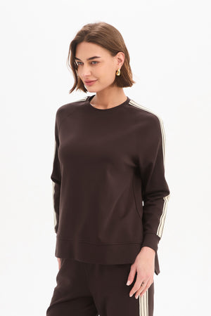 STRIPE SLEEVE SWEAT
