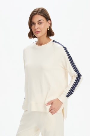 STRIPE SLEEVE SWEAT (SUMMER WEIGHT)