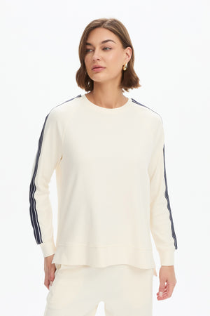 STRIPE SLEEVE SWEAT (SUMMER WEIGHT)