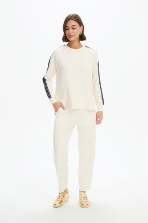 STRIPE SLEEVE SWEAT (SUMMER WEIGHT)