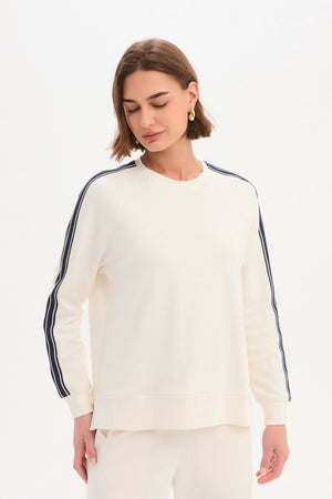 STRIPE SLEEVE SWEAT