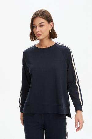 STRIPE SLEEVE SWEAT (SUMMER WEIGHT)