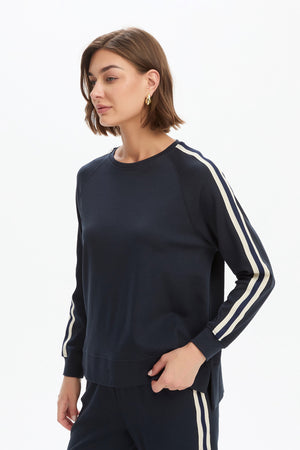 STRIPE SLEEVE SWEAT (SUMMER WEIGHT)