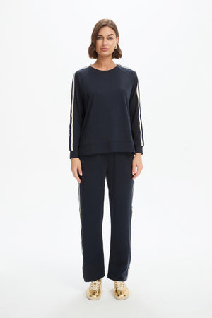 STRIPE SLEEVE SWEAT (SUMMER WEIGHT)