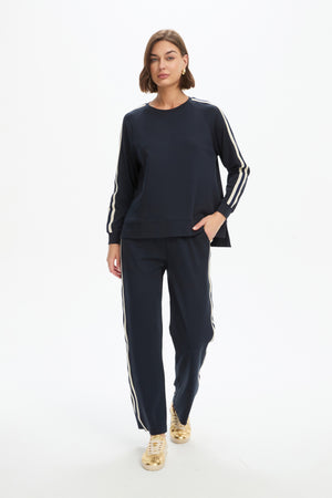 STRIPE SLEEVE SWEAT (SUMMER WEIGHT)