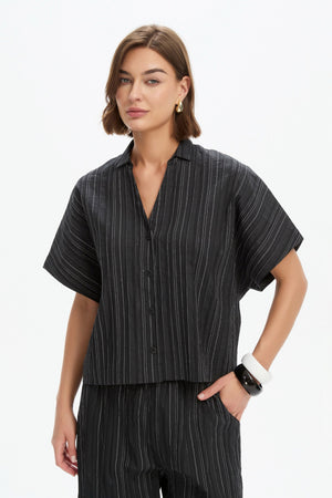 TEXTURED PINSTRIPE SHIRT