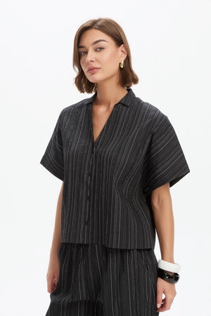 TEXTURED PINSTRIPE SHIRT