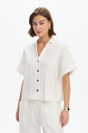 TEXTURED PINSTRIPE SHIRT